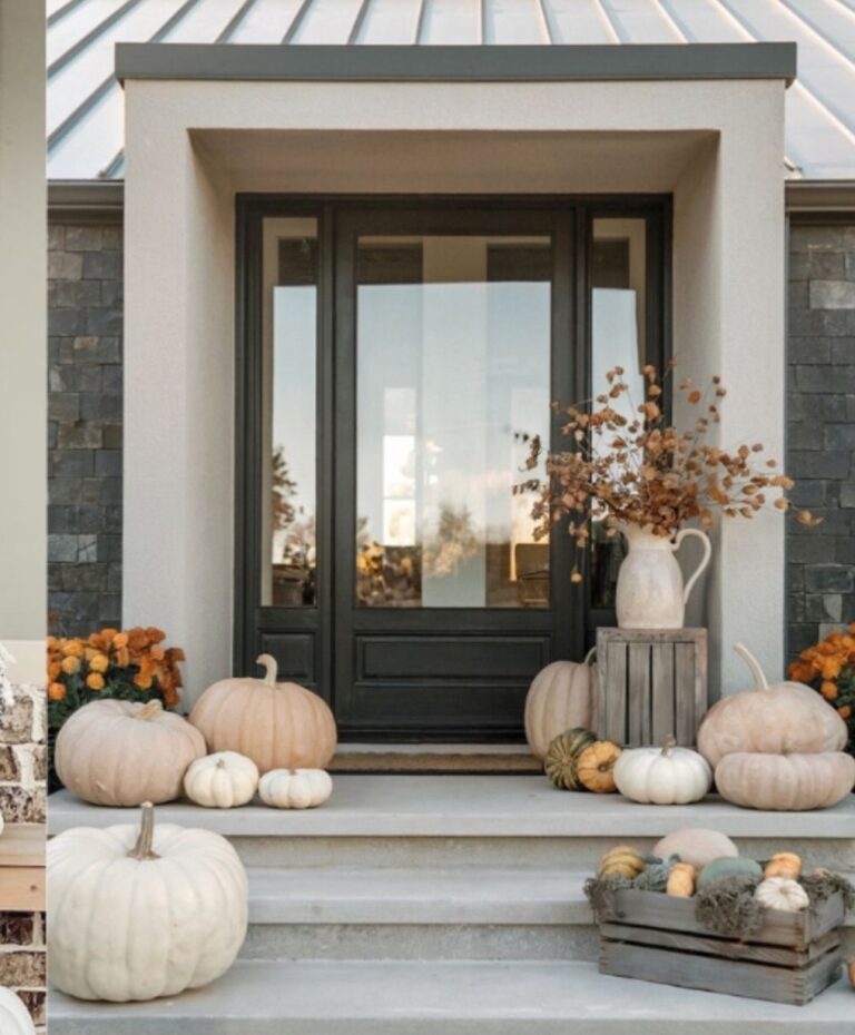 Fall Porch Pumpkins
